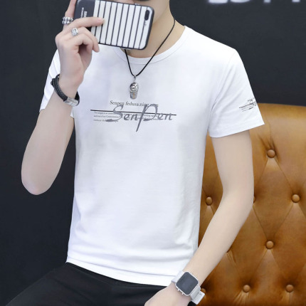 Cotton short sleeve T-shirt for leisure, wholesale