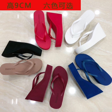High summer slippers, flip flops platform, beach footwear, slide, shoes, wholesale