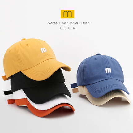 Hat M letter embroidery duck tongue cap male wild cur cotton soft top sun visor fashion simple female baseball cap