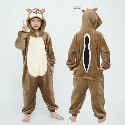 Demi-season flannel children's cartoon pijama for men and women