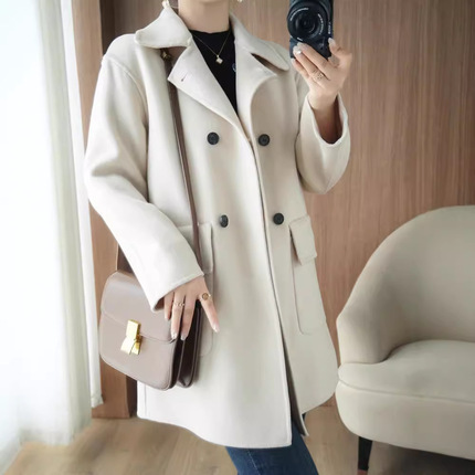 Elite woolen coat, woolen double-sided jacket, 2024 years, increased thickness