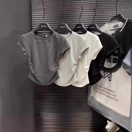 Brand brace, summer solid short sleeve T-shirt, with short sleeve, slim fit, wholesale